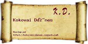 Kokovai Dénes névjegykártya